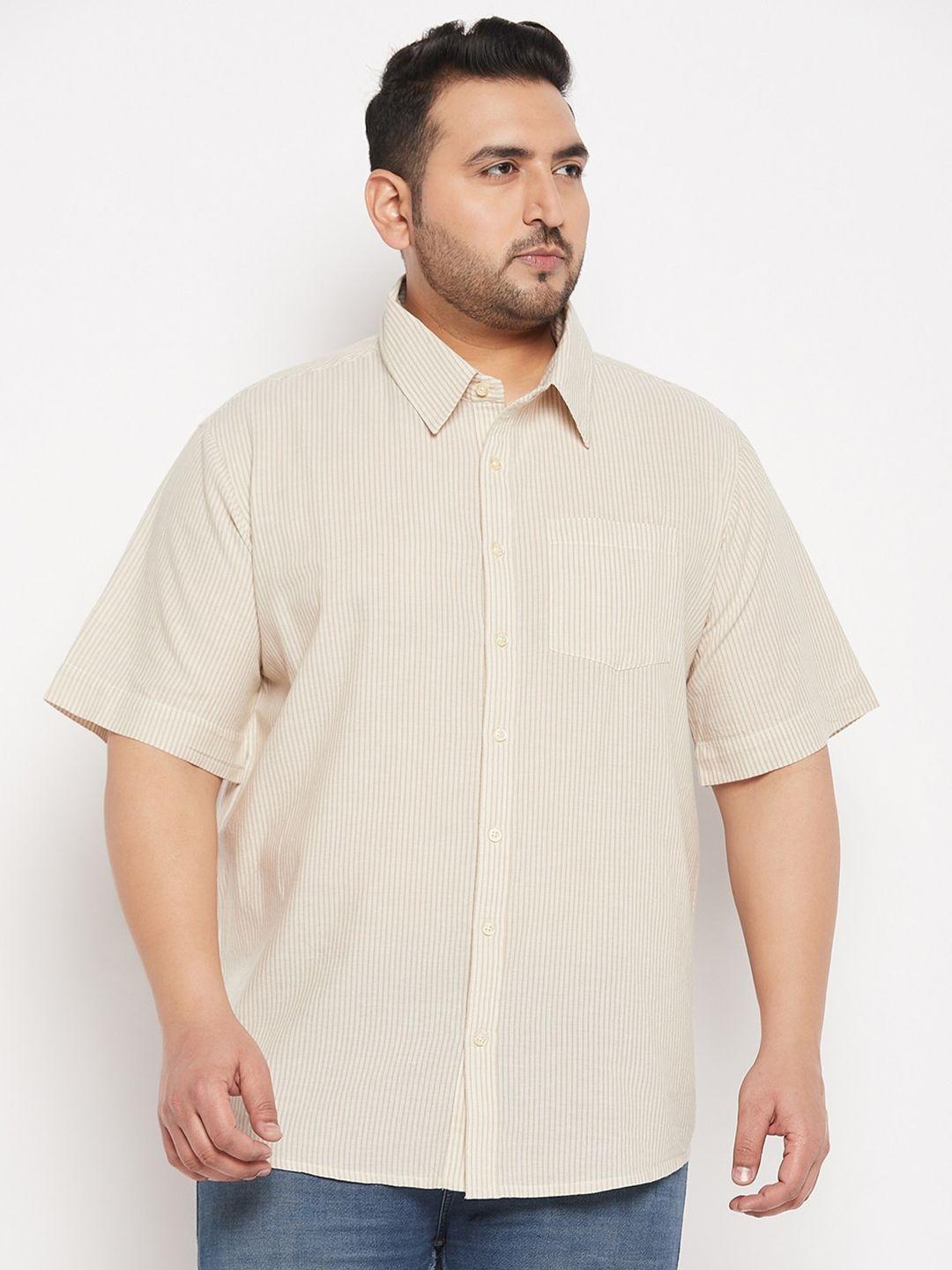 bigbanana plus size vertical striped pure cotton casual shirt