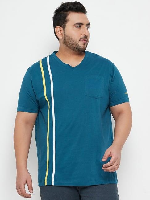 bigbanana teal cotton regular fit t-shirt