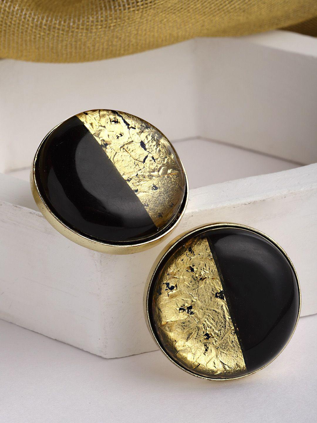 bijoux by priya chandna black contemporary studs earrings
