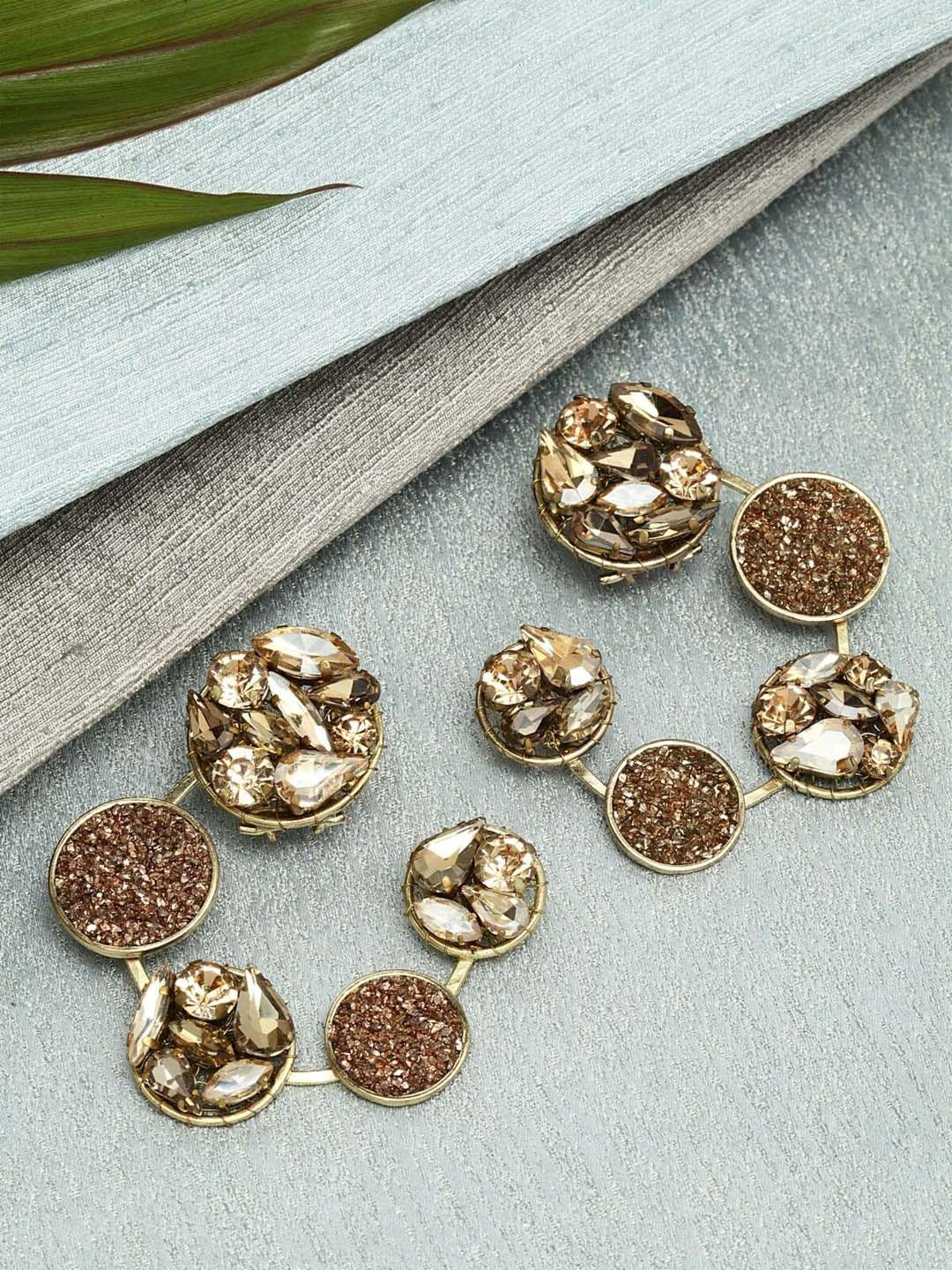 bijoux by priya chandna gold-toned contemporary chandbalis earrings