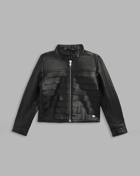biker jacket with zip closure