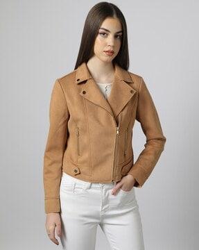 biker jacket with zipper pockets