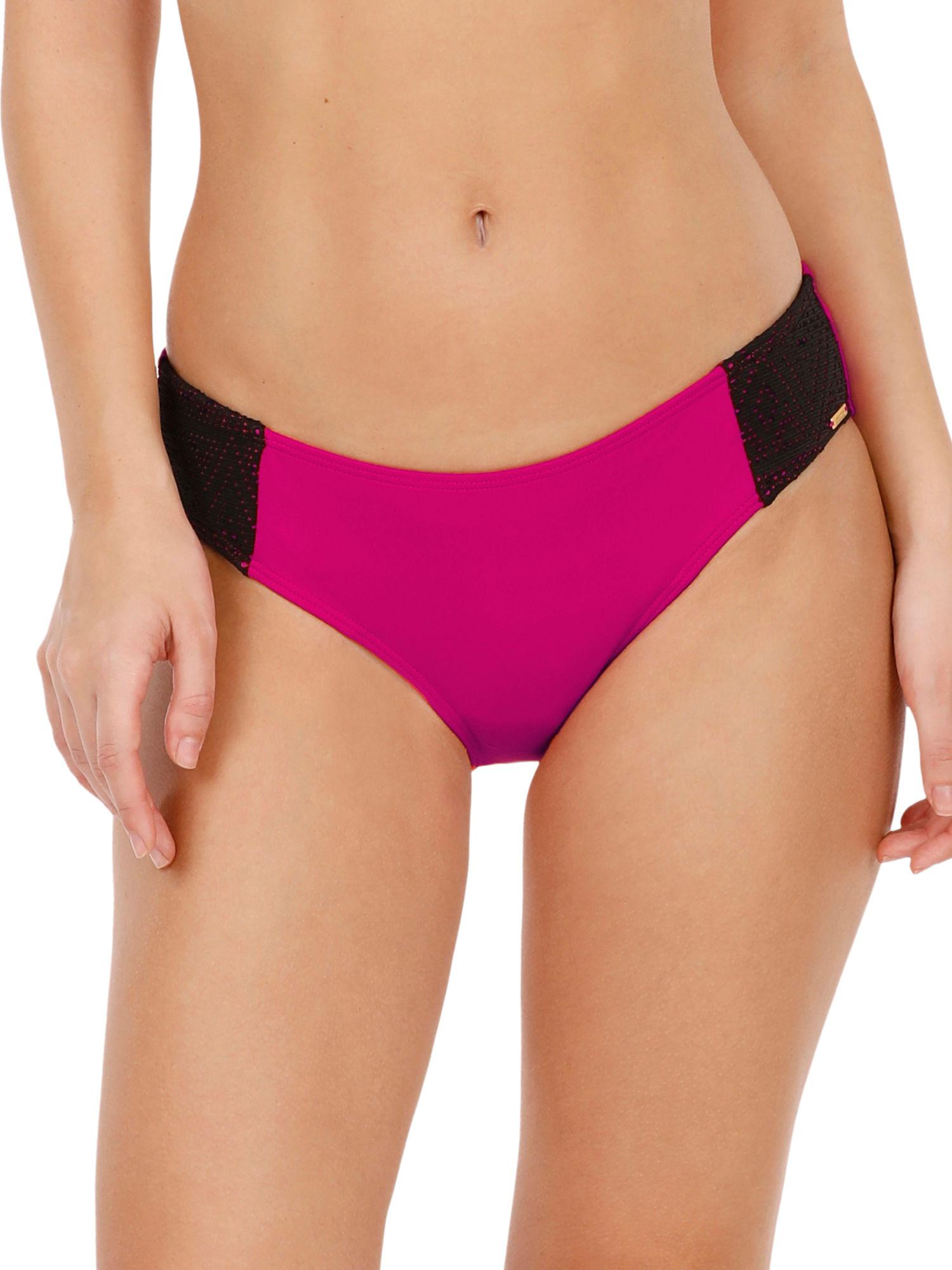 bikini bottom with crochet detailing - pink