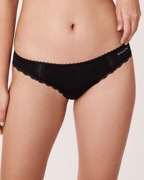 bikini briefs with lace overlay