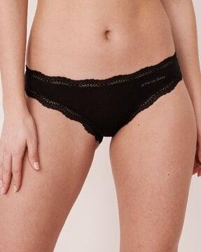 bikini briefs with lace trim