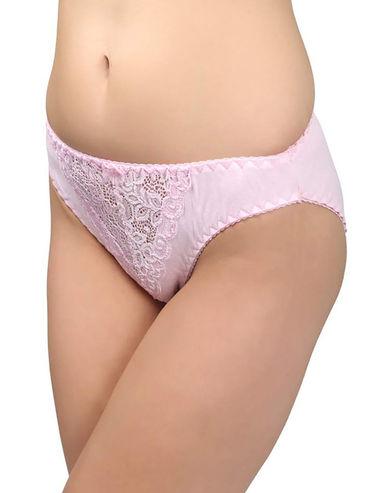 bikini style cotton briefs in assorted colour with lace front crotch (pack of 6)