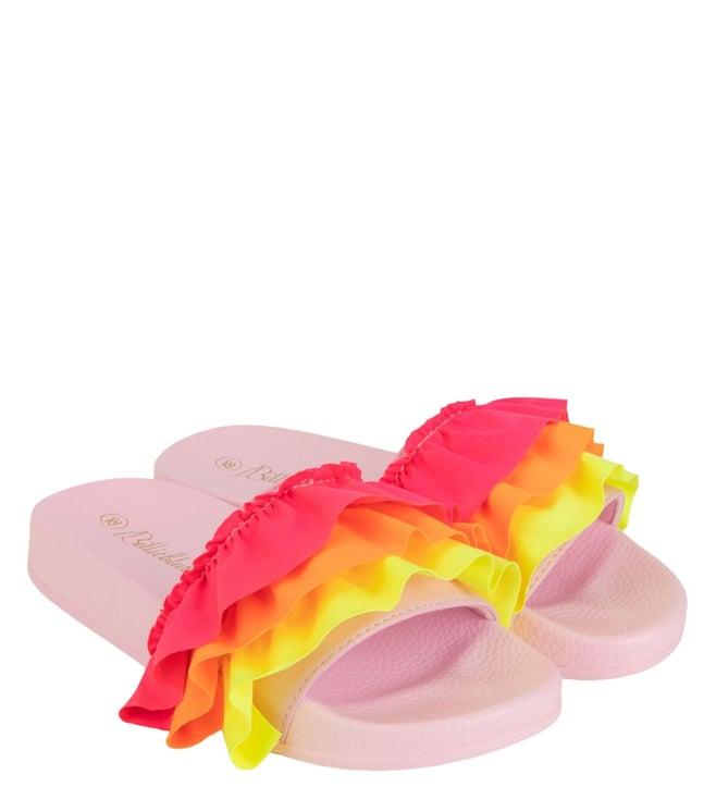 billieblush kids pink aqua slide sandals