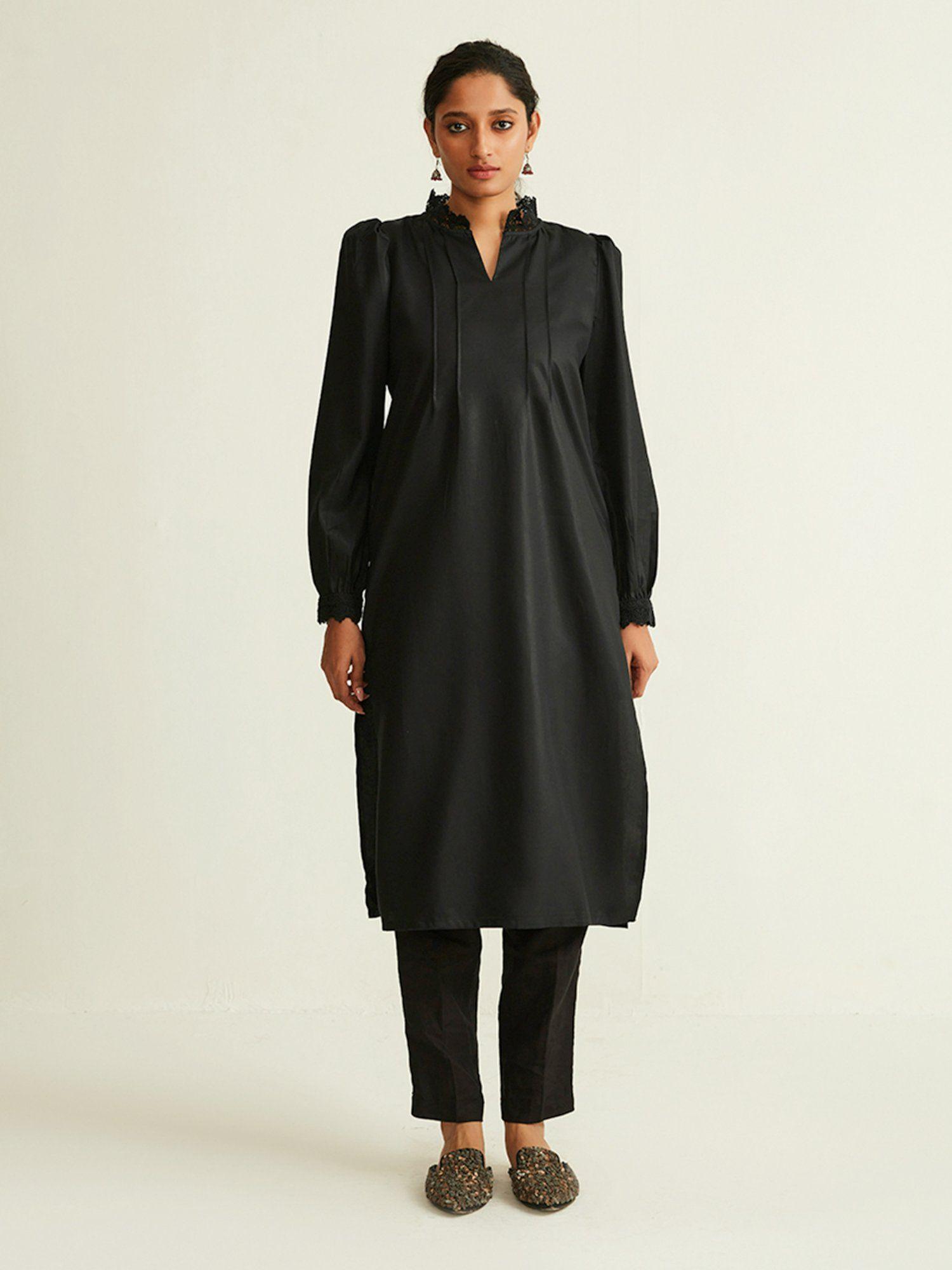 bilquis bano black kurta