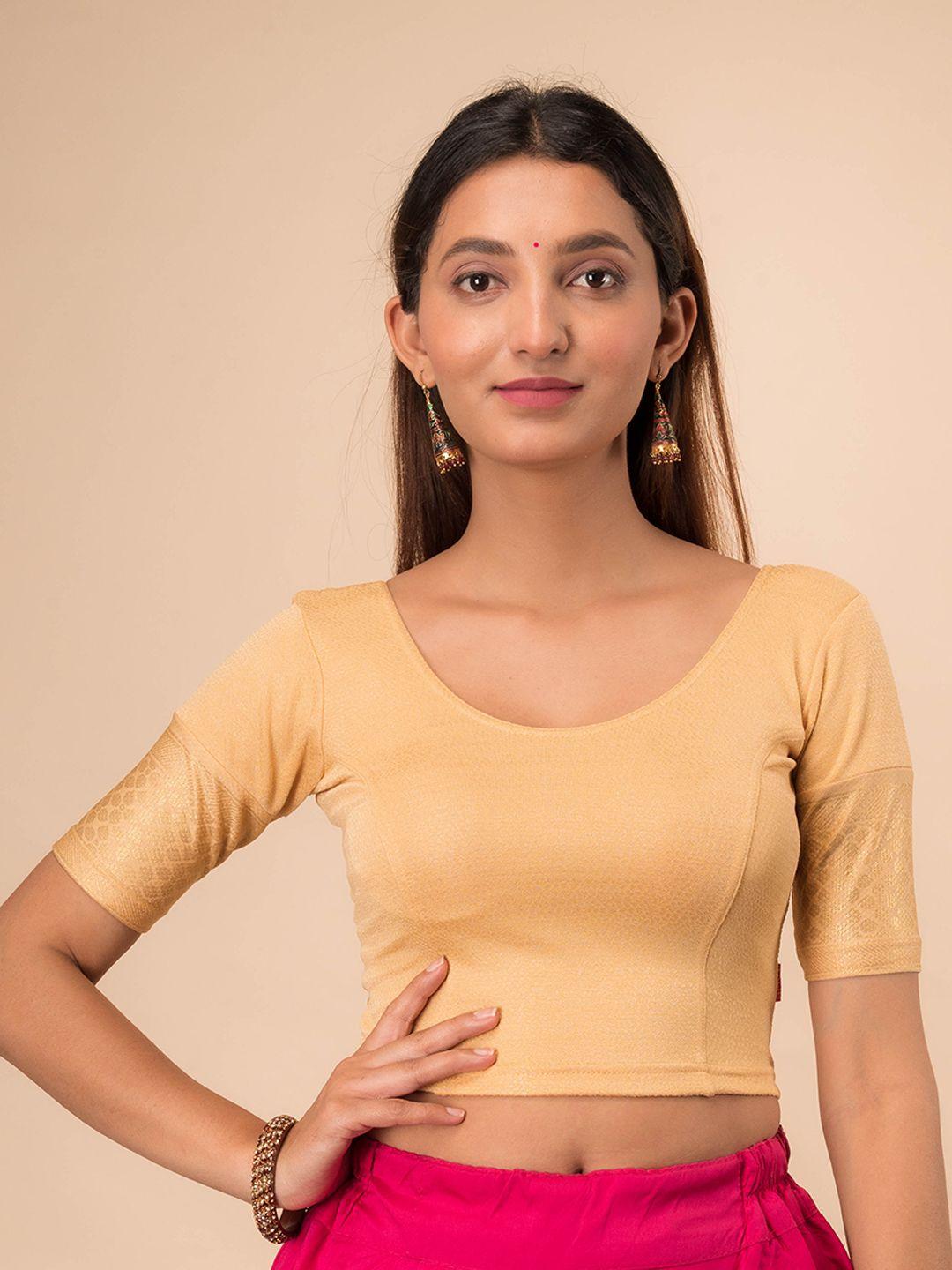 bindigasm's advi printed jacquard saree blouse