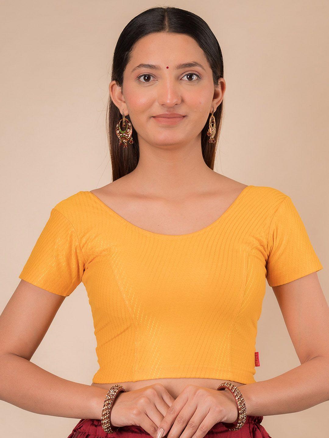 bindigasm's advi self-design cotton saree blouse
