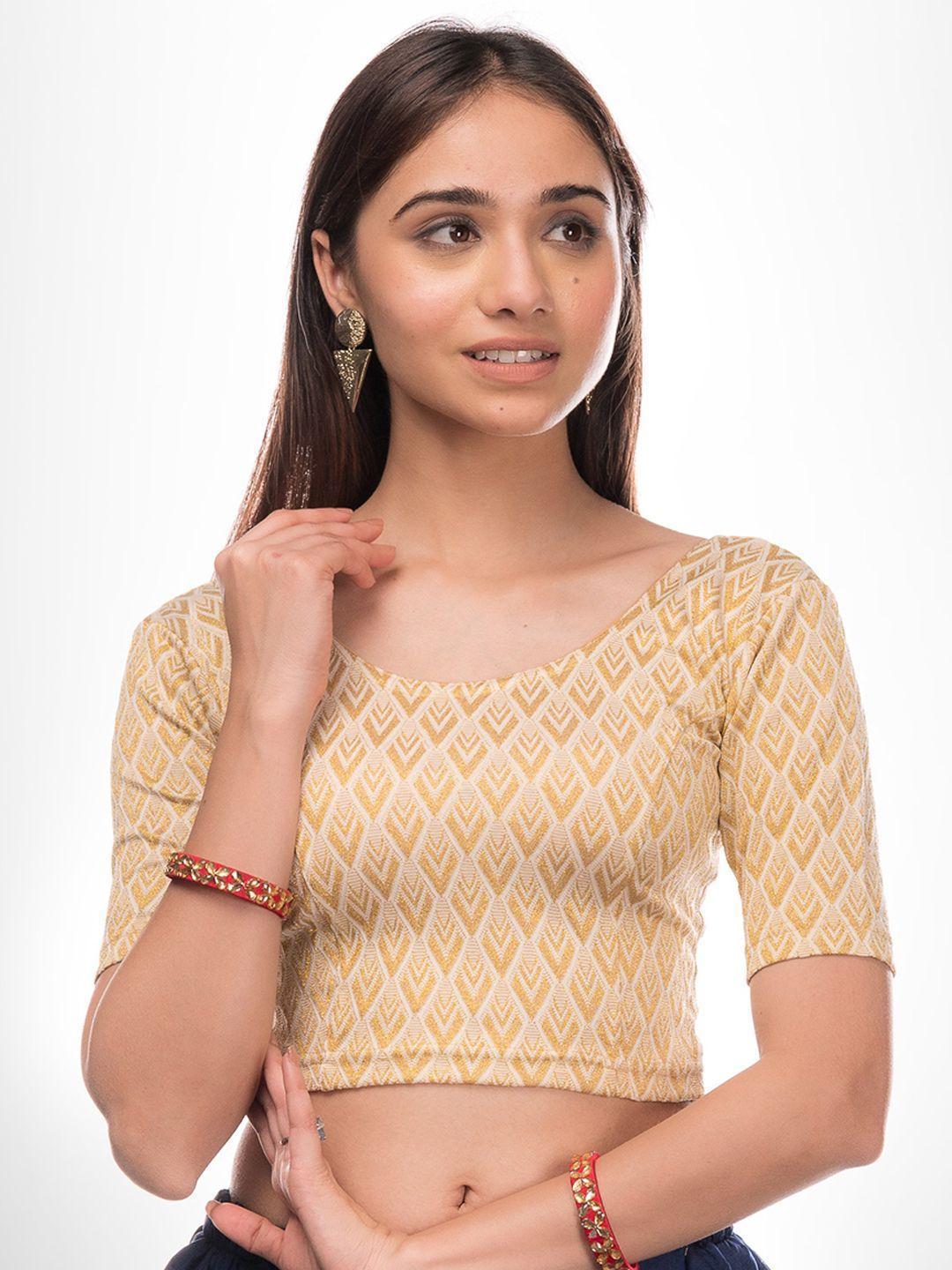 bindigasm's advi  printed stretchable saree blouse