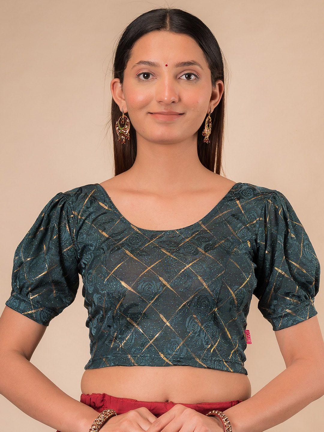 bindigasm's advi embellished jacquard saree blouse