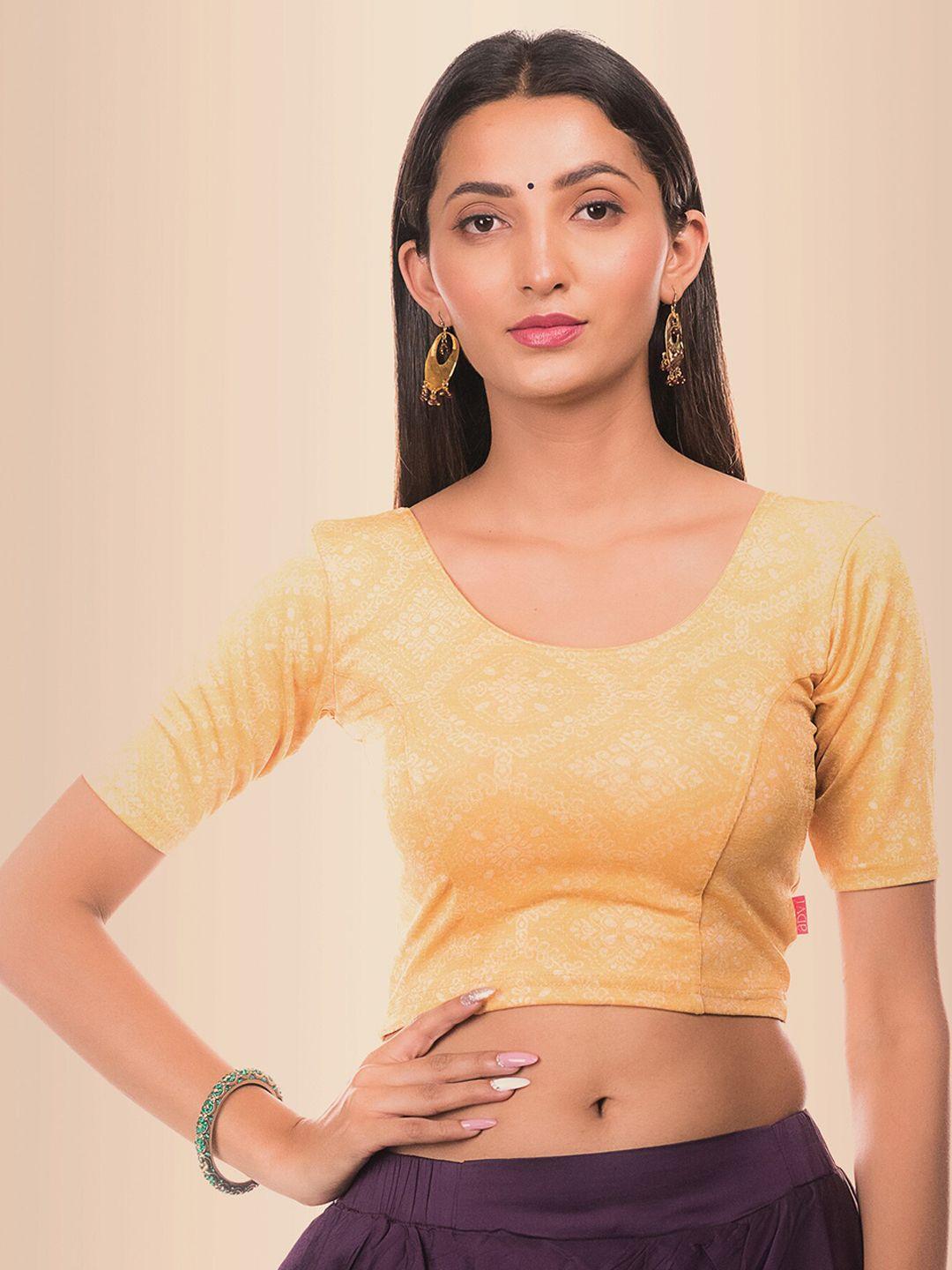bindigasm's advi embellished jacquard stretchable saree blouse