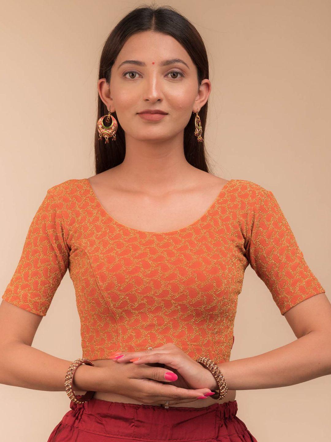 bindigasm's advi embellished stretchable saree blouse