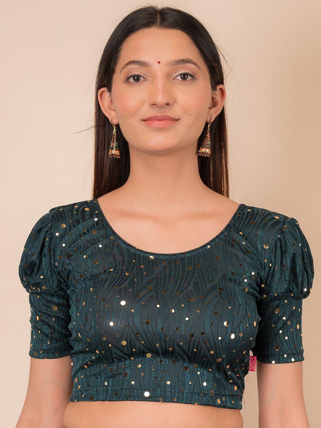 bindigasm's advi embellished stretchable saree blouse