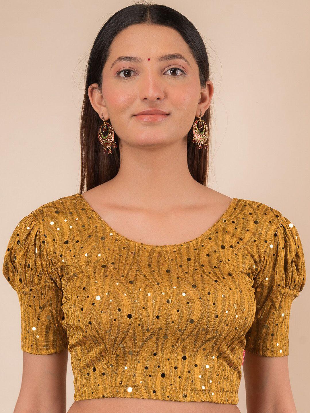 bindigasm's advi embellished stretchable saree blouse