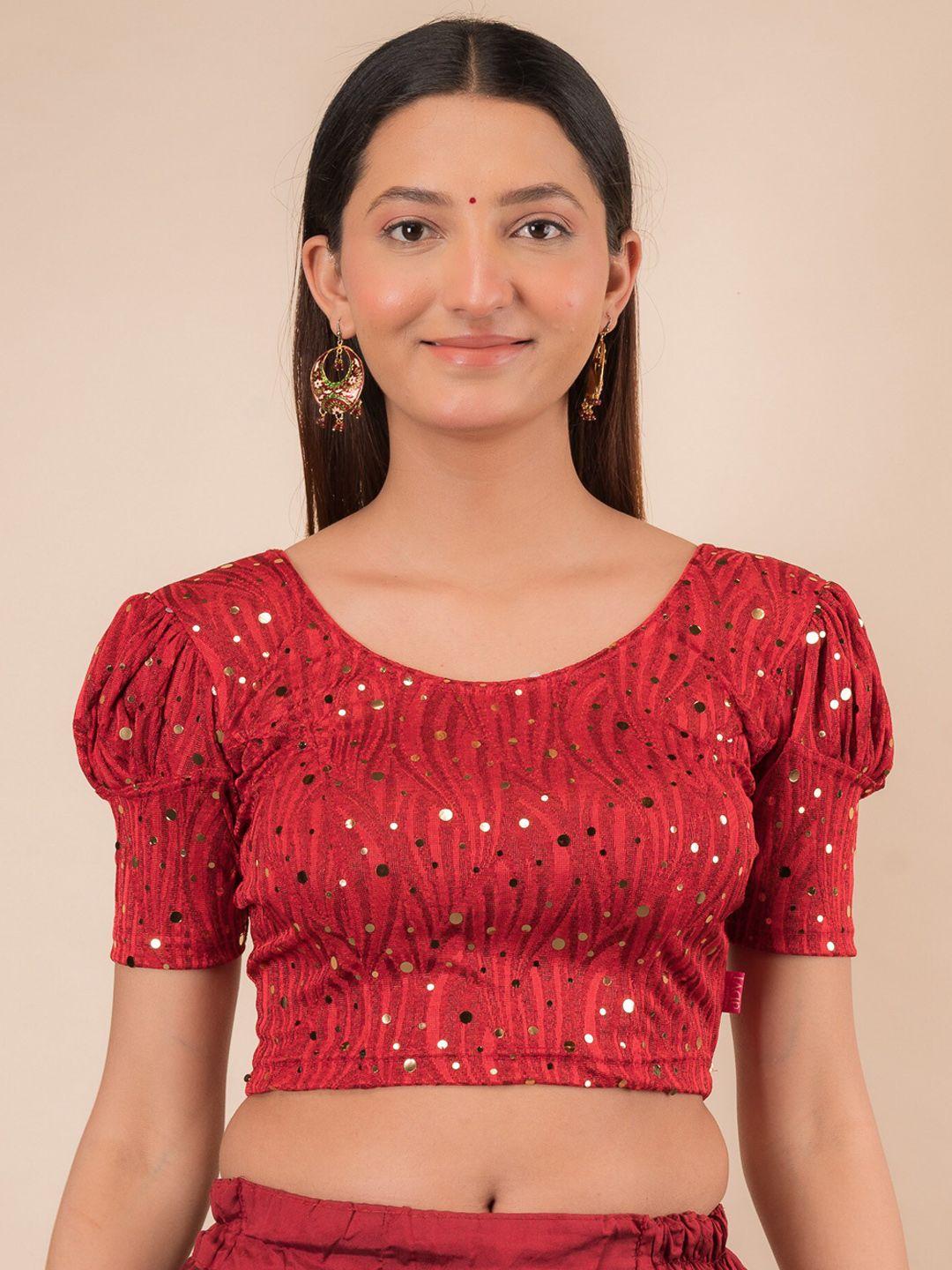 bindigasm's advi embellished stretchable saree blouse