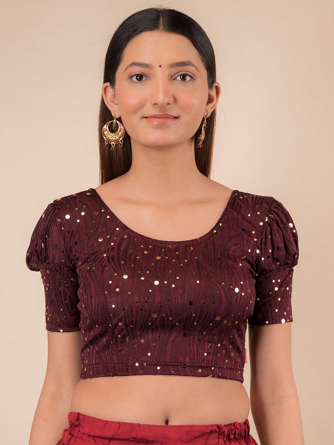 bindigasm's advi embellished stretchable saree blouse