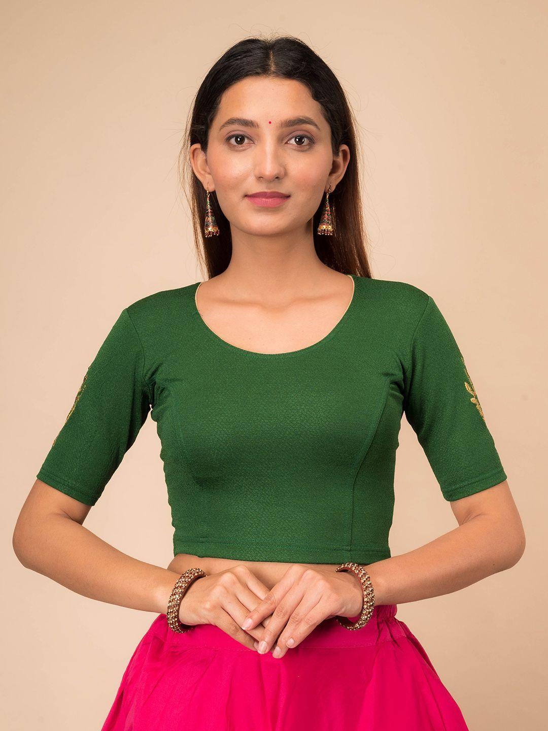 bindigasm's advi embroidered stretchable saree blouse