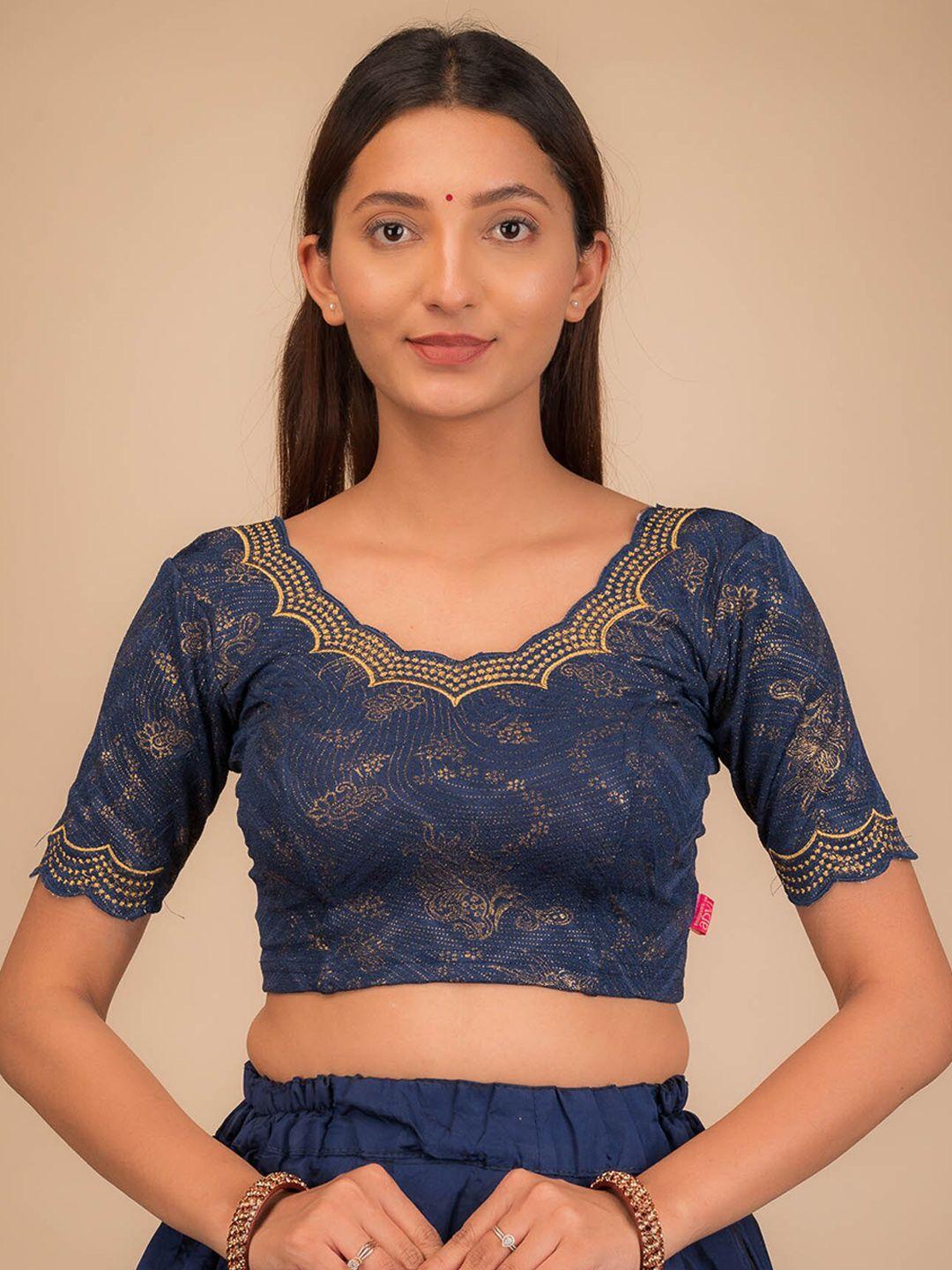 bindigasm's advi embroidered stretchable saree blouse