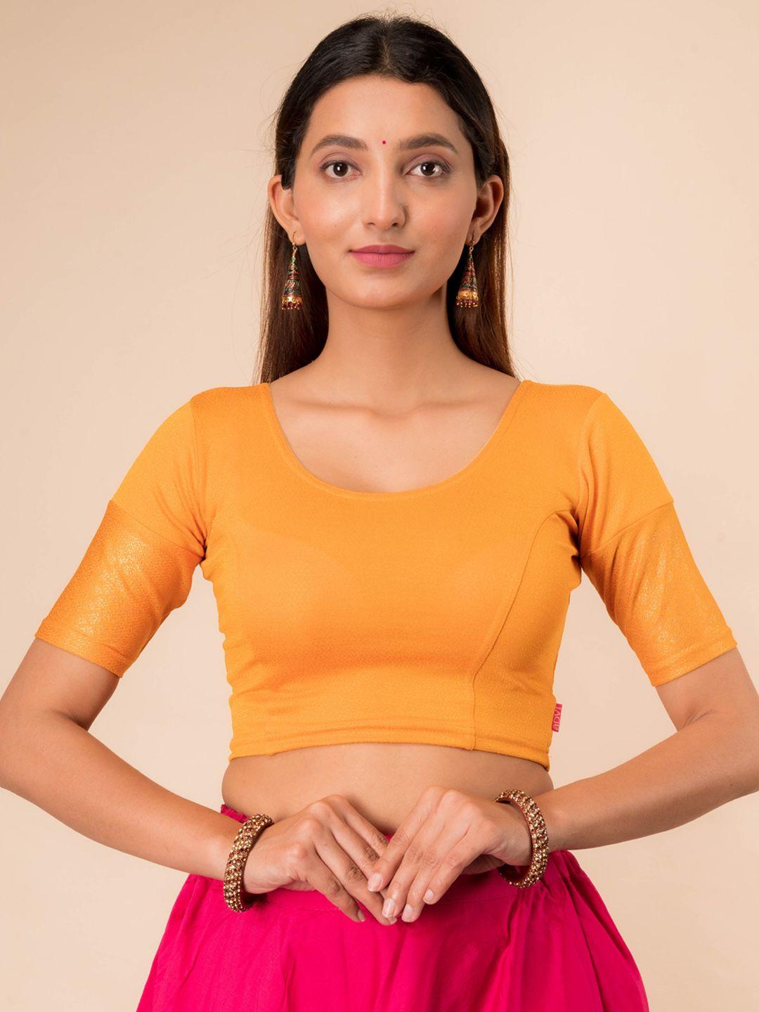bindigasm's advi printed jacquard saree blouse