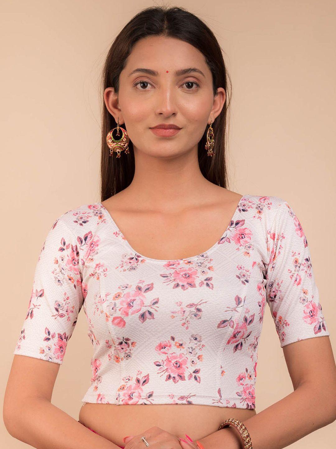 bindigasm's advi printed stretchable saree blouse