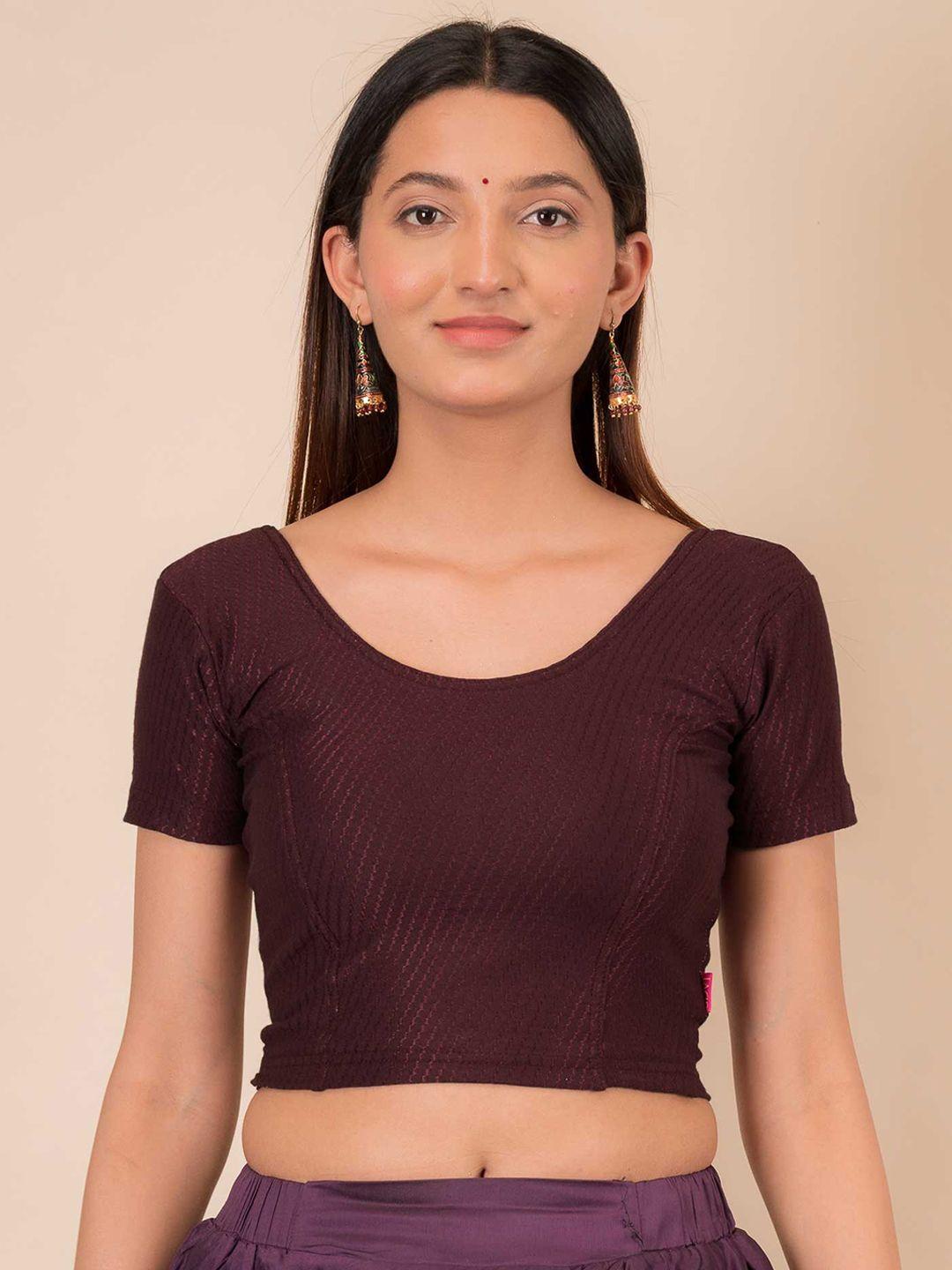 bindigasm's advi self design cotton stretchable saree blouse