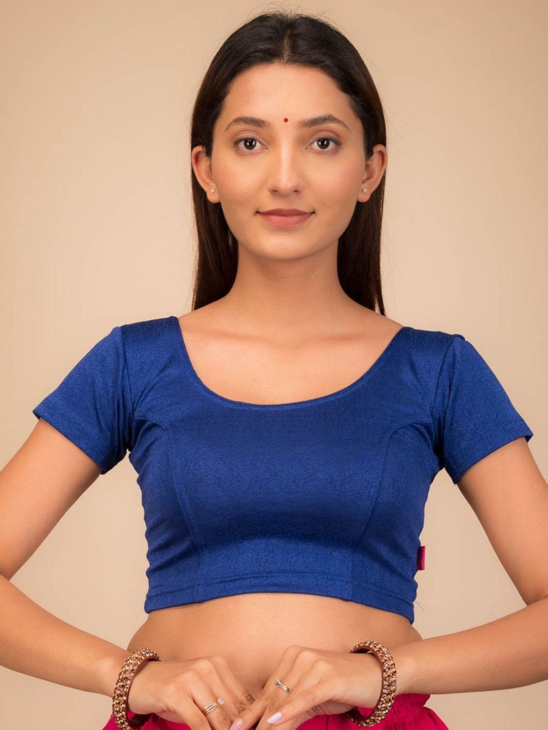bindigasm's advi self-design stretchable slip-on jacquard saree blouse
