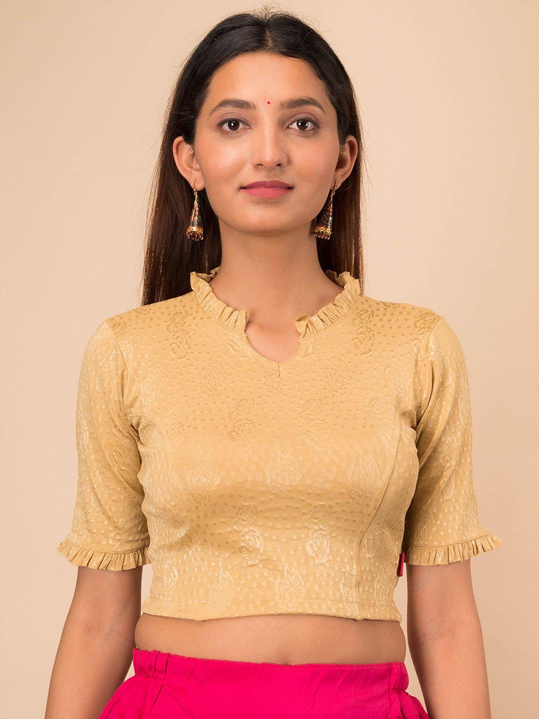 bindigasm's advi self-designed jacquard saree blouse