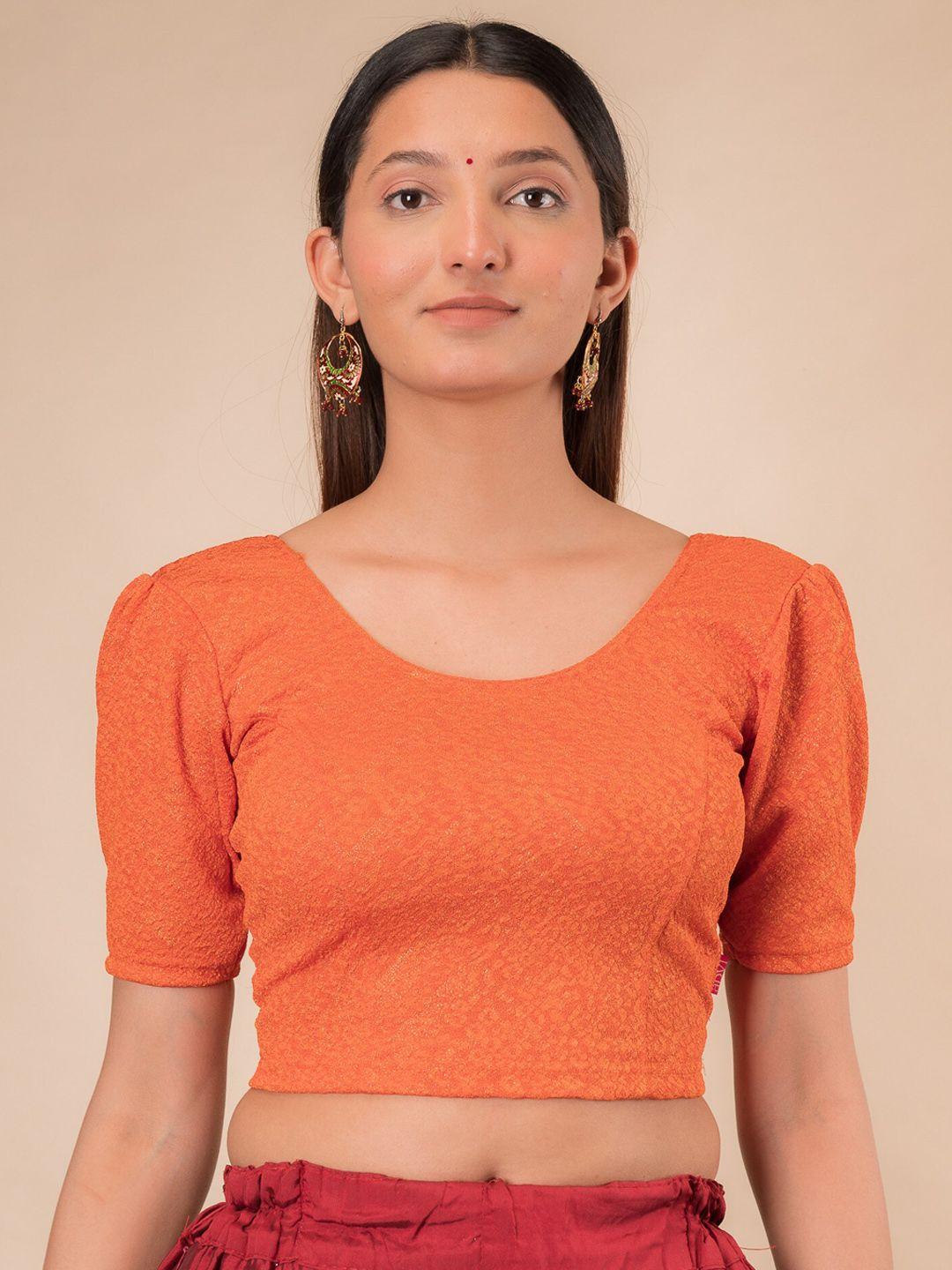 bindigasm's advi self designed stretchable jacquard saree blouse
