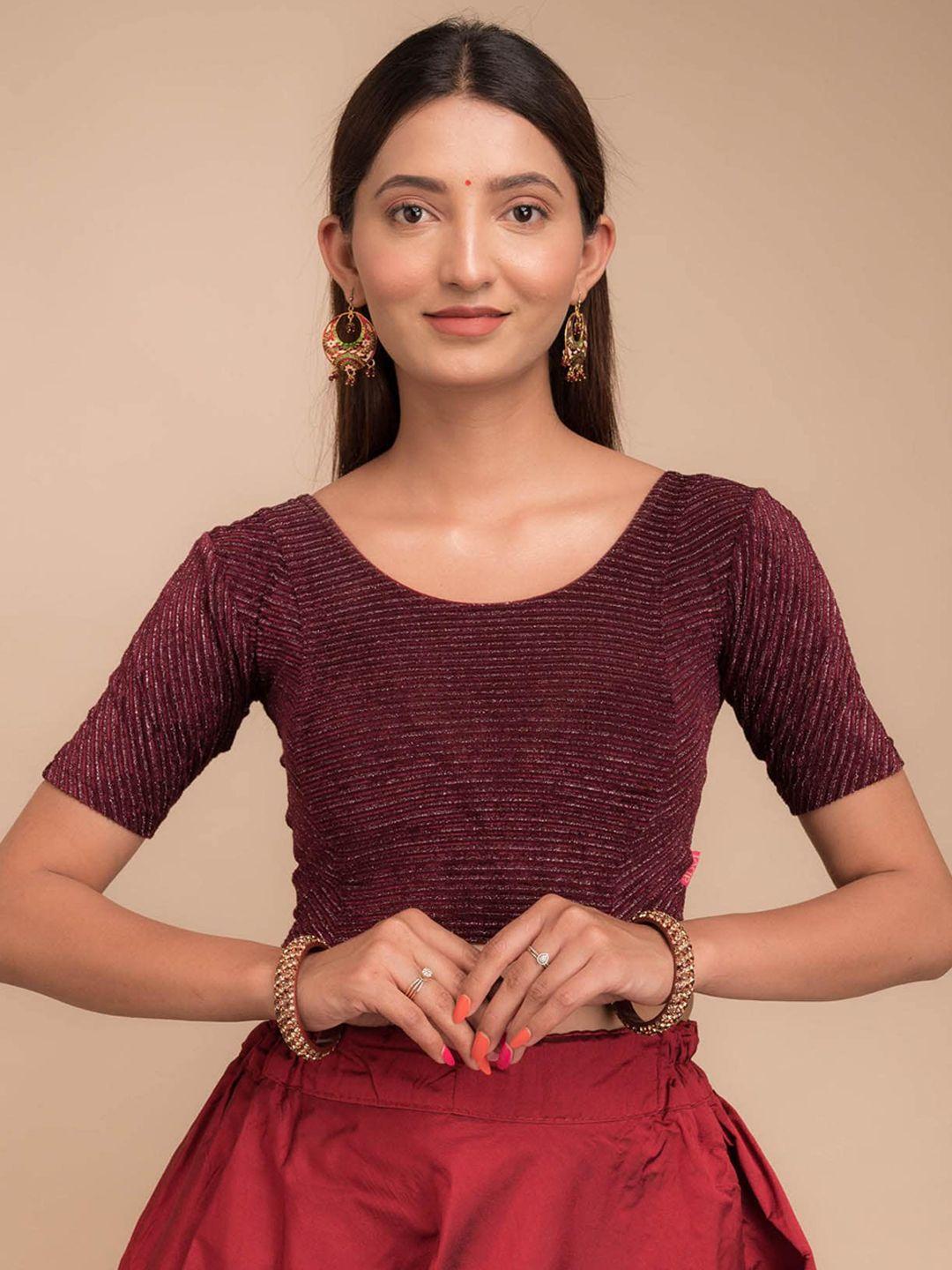 bindigasm's advi striped readymade saree blouse