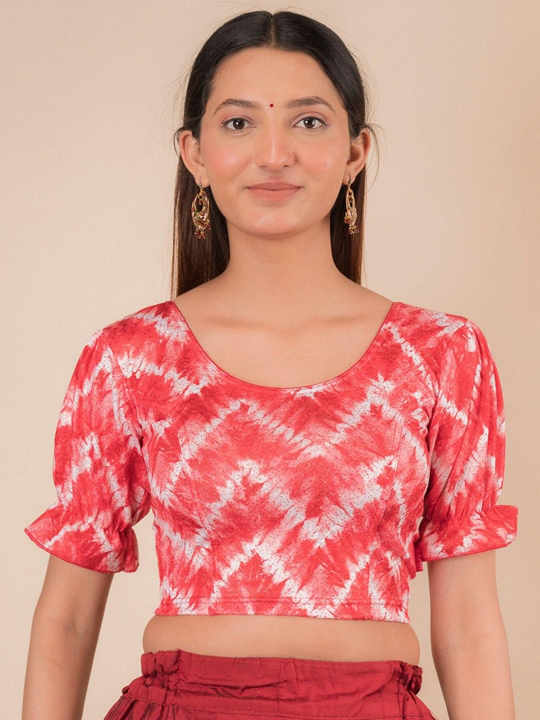 bindigasm's advi tie & dye stretchable slip on blouse