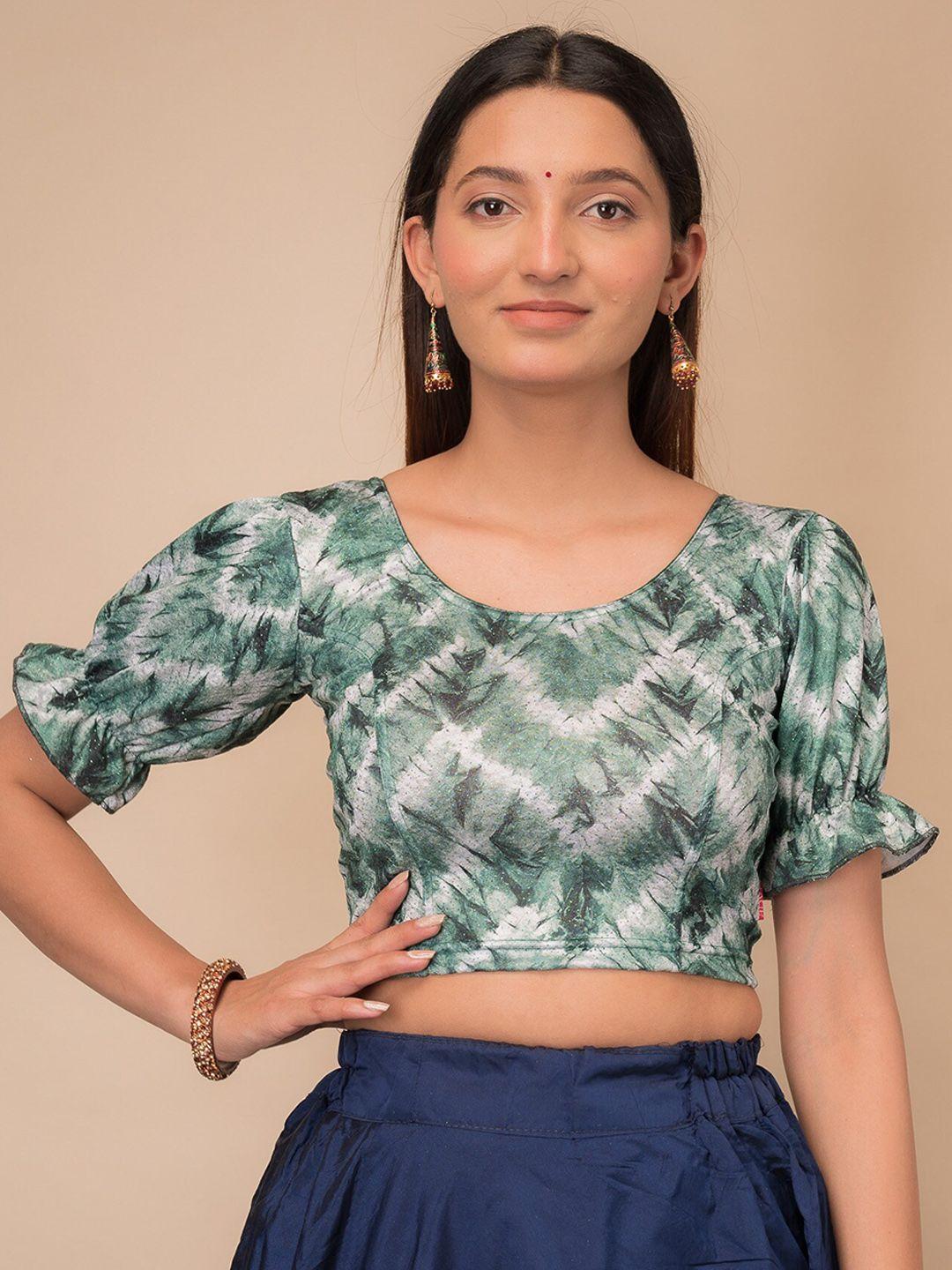 bindigasm's advi tie & dyed jacquard saree blouse