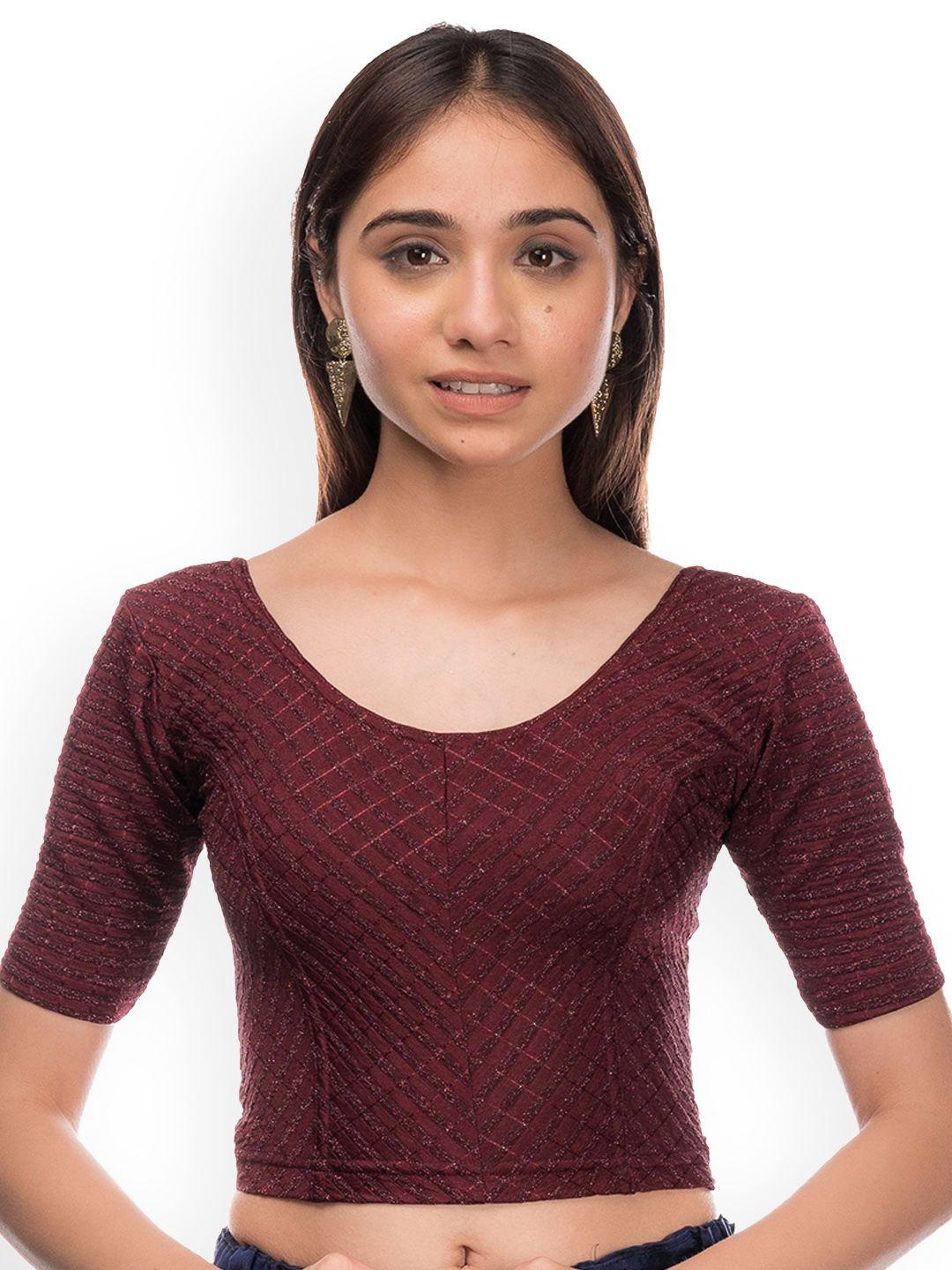bindigasm's advi zari stripes embellished saree blouse