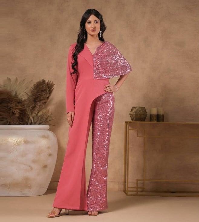 binfinite pink sitara blossom dazzling jumpsuit