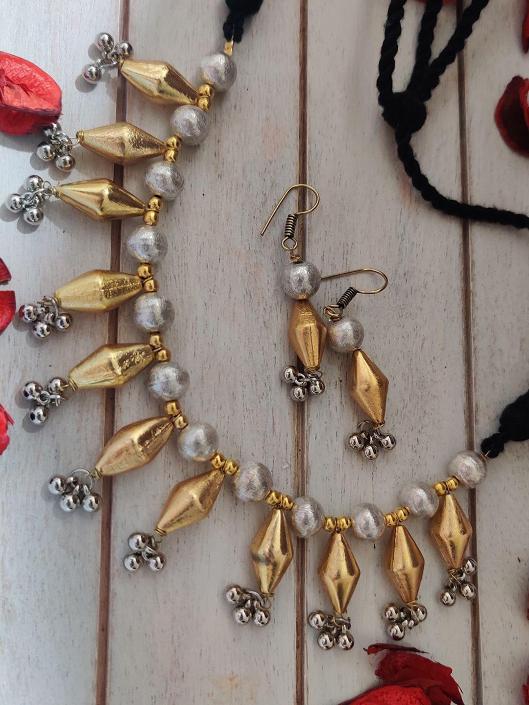 binnis wardrobe gold & silver-plated & beaded jewellery set