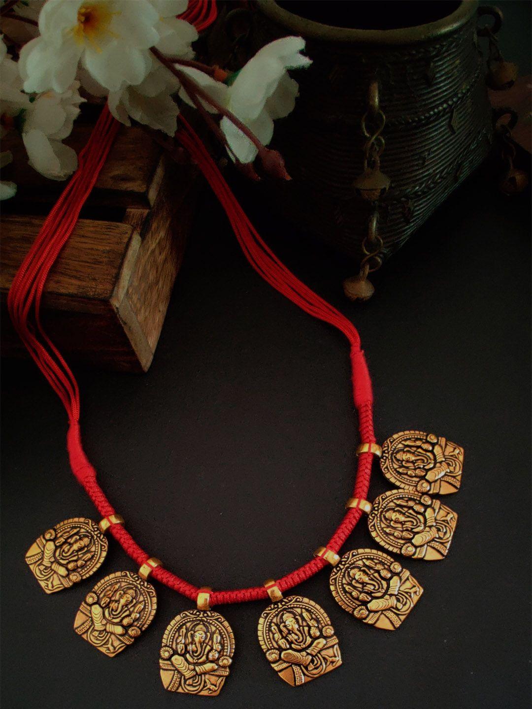 binnis wardrobe gold plated & red necklace