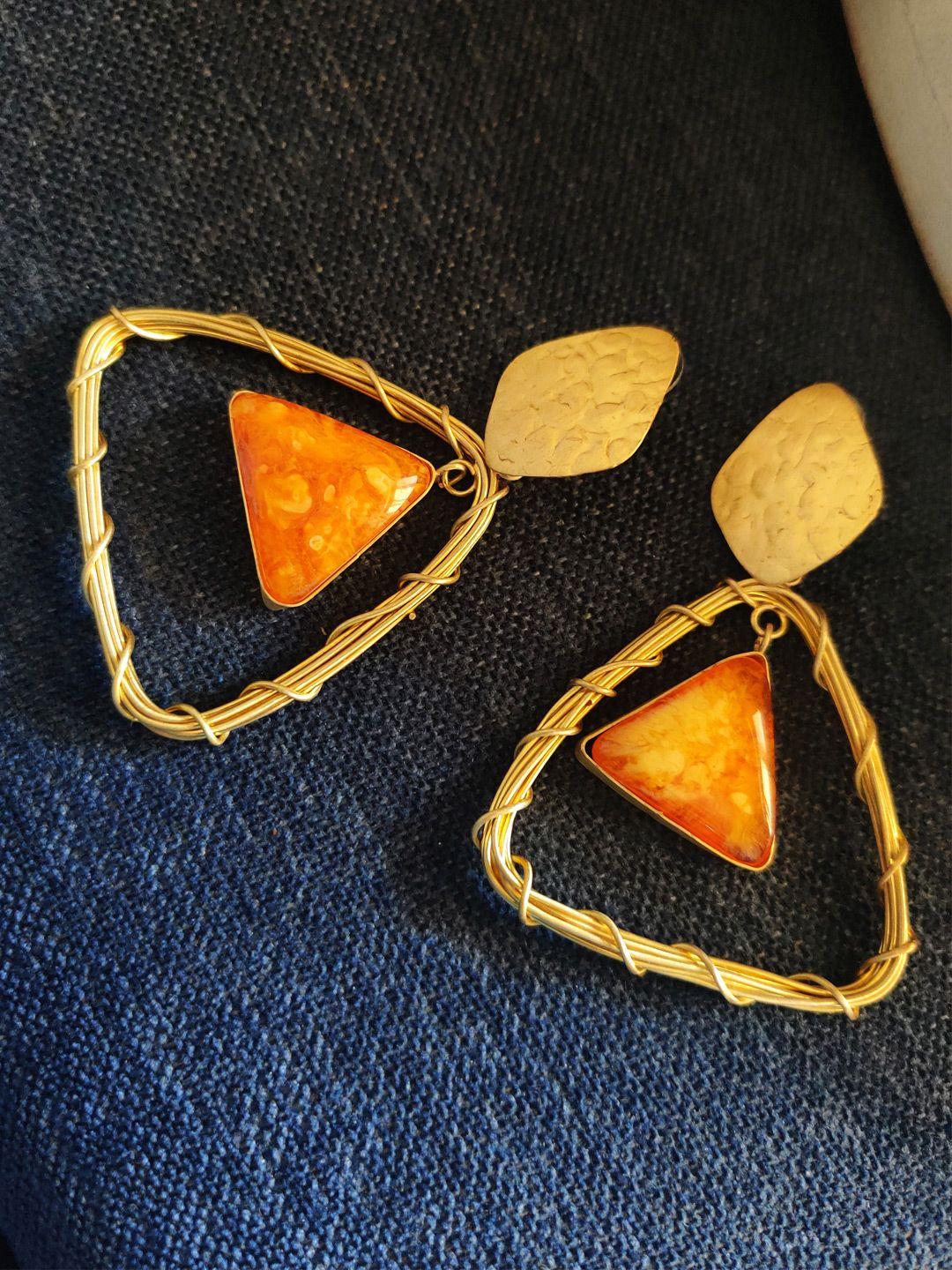 binnis wardrobe orange contemporary drop earrings