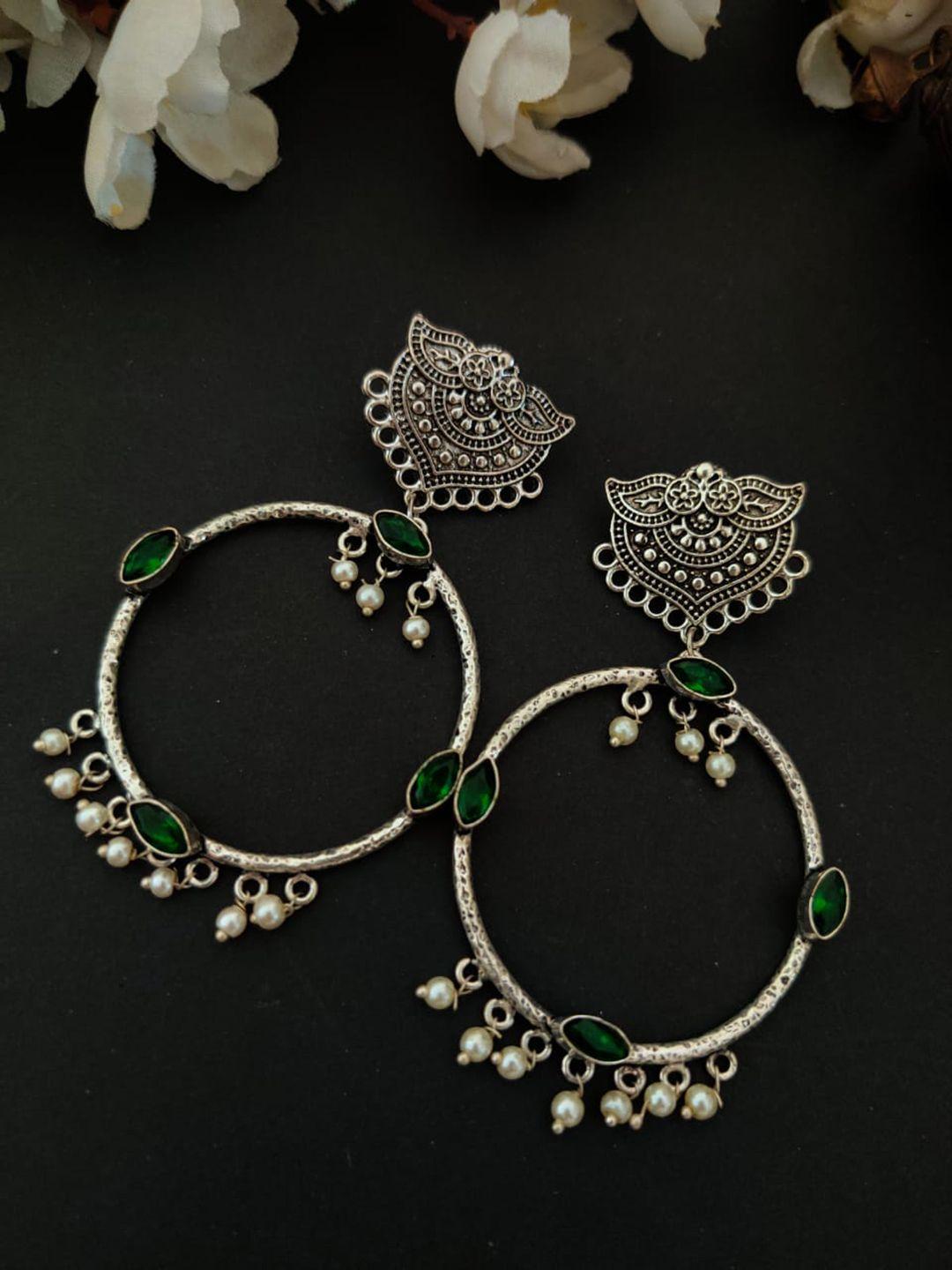 binnis wardrobe silver-toned silver plated circular hoop earrings