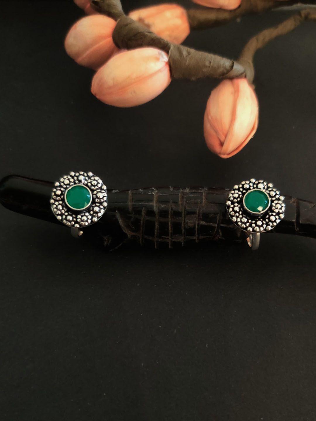 binnis wardrobe womens silver & green german toe ring