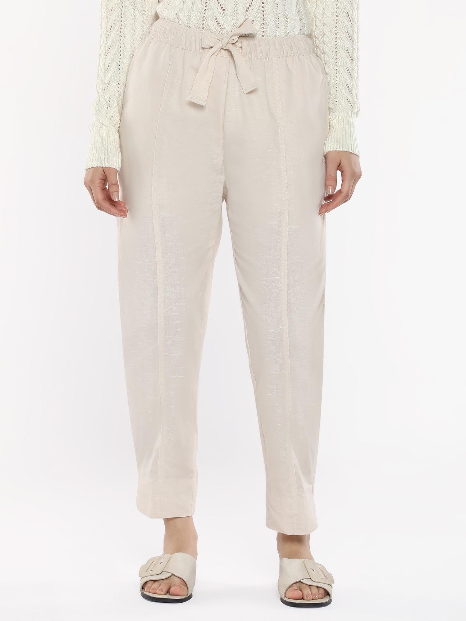 bintono primary off white straight trouser