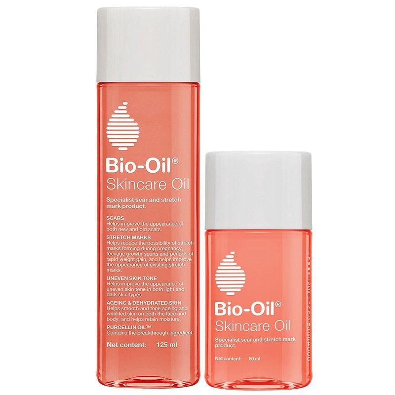 bio oil skin care oil - scars, stretch mark, ageing, uneven skin tone, 125ml + 60ml