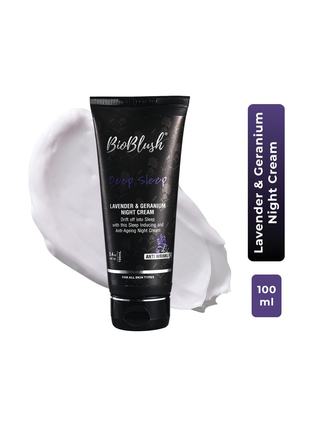 bioblush deep sleep lavender & geranium night cream for anti wrinkle - 100 ml