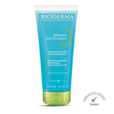 bioderma sebium gel moussant purifying cleansing foaming gel combination to oily skin (tube),(200 ml)
