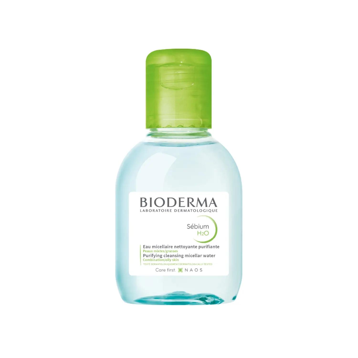 bioderma sebium h2o purifying micellar cleansing water and makeup removing solution (100ml)