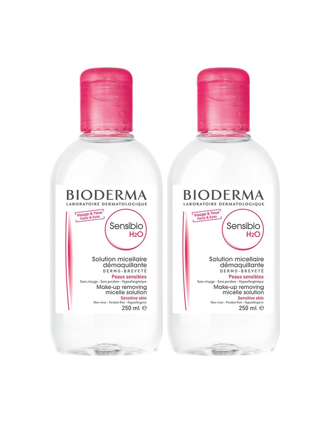 bioderma set of 2 sensibio h2o makeup removing micelle solution  - 250 ml each