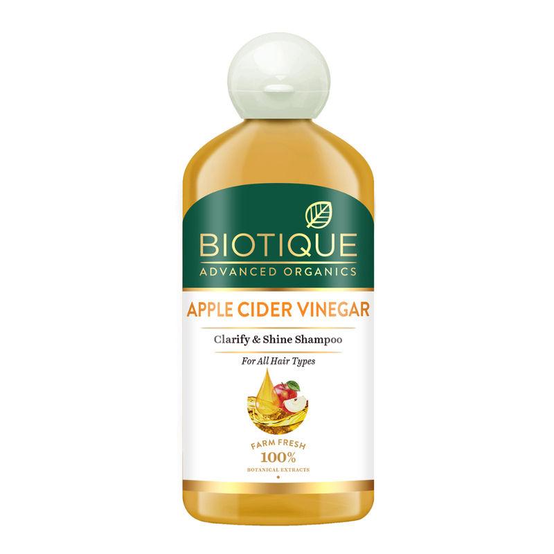 biotique advanced organics apple cider vinegar clarify & shine shampoo