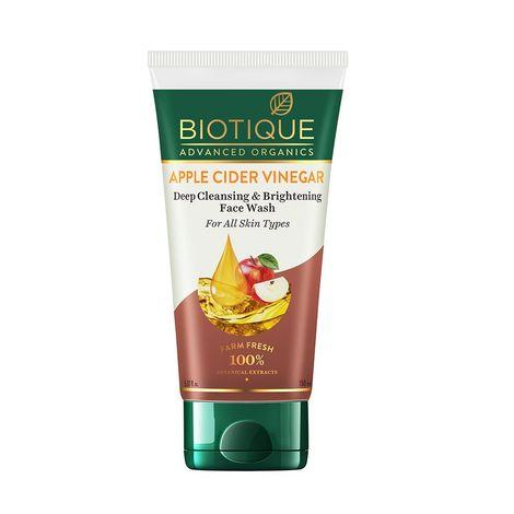 biotique advanced organics apple cider vinegar deep cleansing & brightening face wash (150 ml)