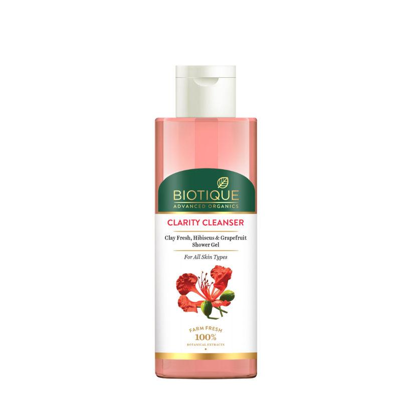 biotique advanced organics clarity cleanser clay fresh hibiscus & grapefruit shower gel