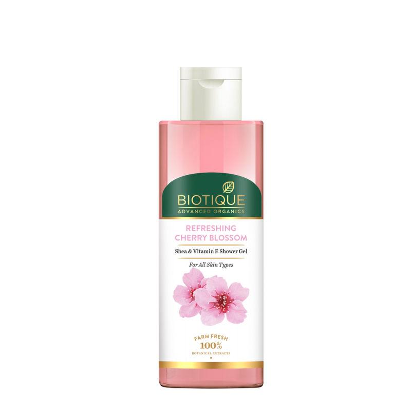 biotique advanced organics refreshing cherry blossom shea & vitamin e shower gel
